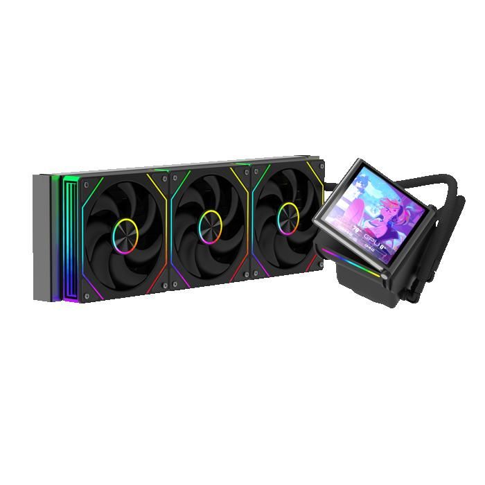 Refroidisseur CPU AIO ProGaming GlacierView 360 écran LCD 40 pouces personnalisable 360 mm 3 ventilateurs ARGB