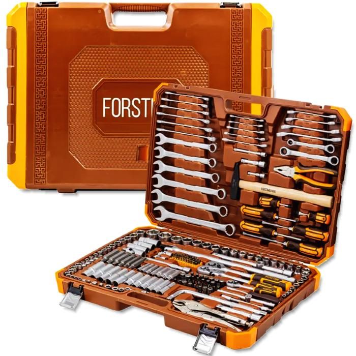 Coffret doutils FORSTIME GRAND FORMAT 202 PIÈCES 1/4 3/8 1/2 6 pans 6-32 mm