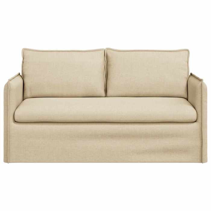 SOFA 2 PERSONNES - Petit Canapé - 2 PLACES - Crème 156x82x85 cm tissu C6106