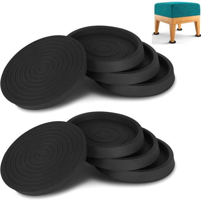 Patins Antidérapants En Caoutchouc Pour Pieds De Meubles Lot De 8 Ronds 6 4 cm Protections Sol Noir