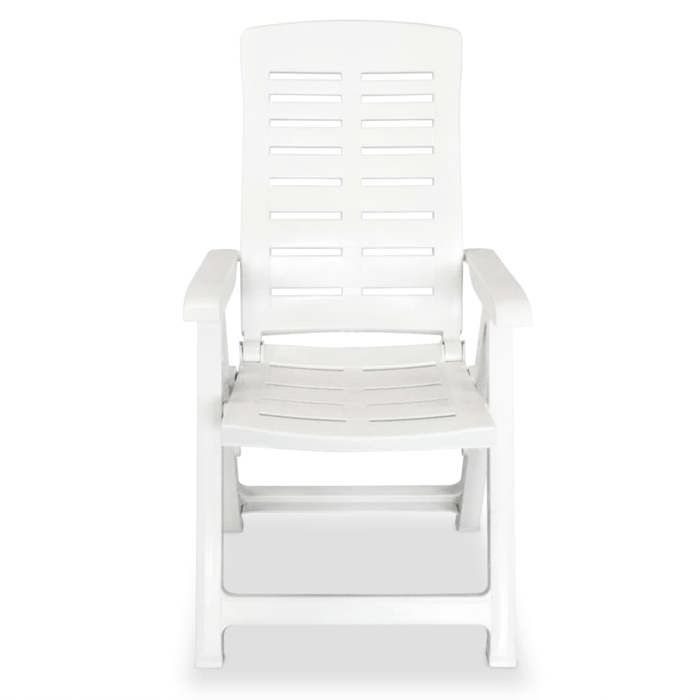 2 pcs Chaises inclinables de jardin Plastique Blanc_2 ans garantie_26756