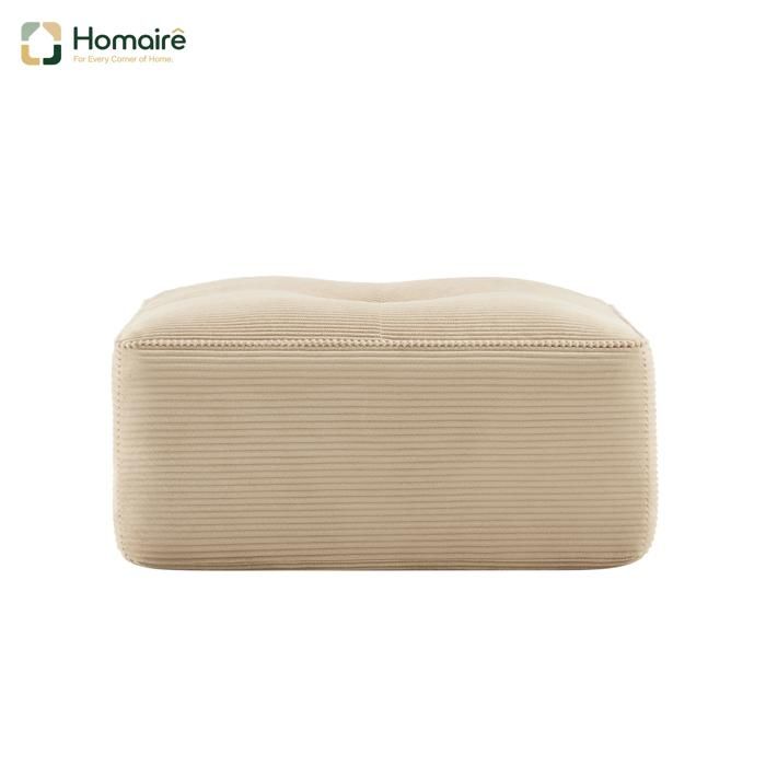 Pouf modulable en velours côtelé beige avec accoudoirs 92 x 73 x 40 cm HOMAIRE
