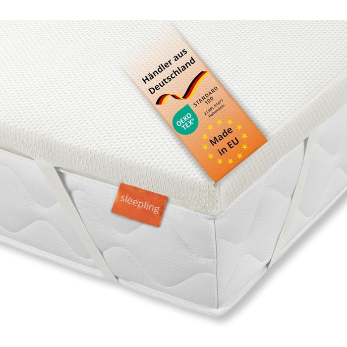sleepling Surmatelas Simple 140 x 200 mousse confort 5 cm H2 jusqu’à env. 80 kg déhoussable OEKO-TEX fabriqué dans l’UE