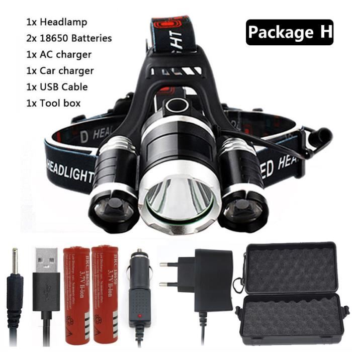 Lampe ontale À LED Rechargeable Super Brillante Avec Induction, Lumière De La Torche Imperméable Pour La Banque Dalimentation De Camping Du 18,33 € | DHgate