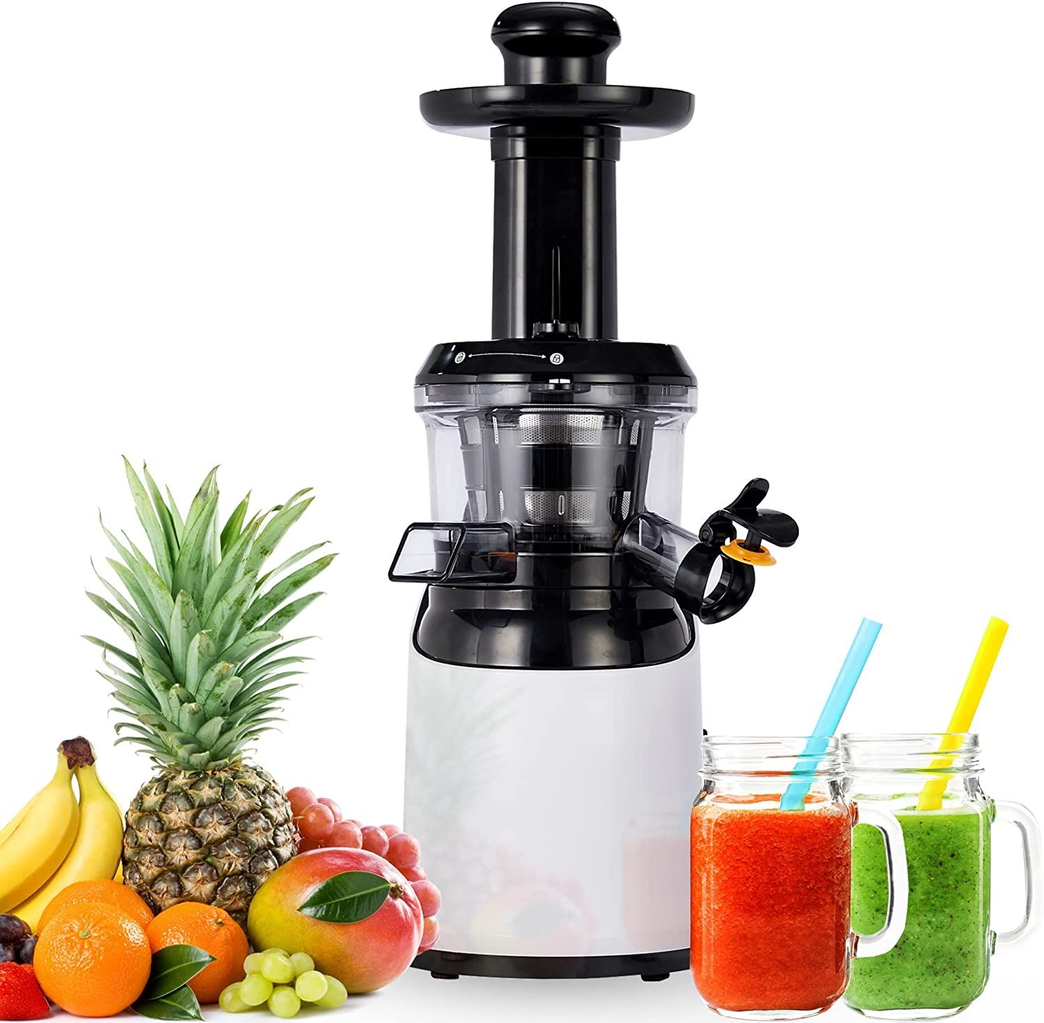 Arebos AREBOS Centrifugeuse Blanc 0,6 L sans BPA Fonction stop-goutte Micro-filtre 