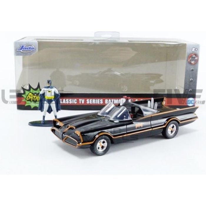 Batmobile 1966 Série TV Batman 1:24 - Modèle Jada Toys Avec Figurines - Noir - Neuf