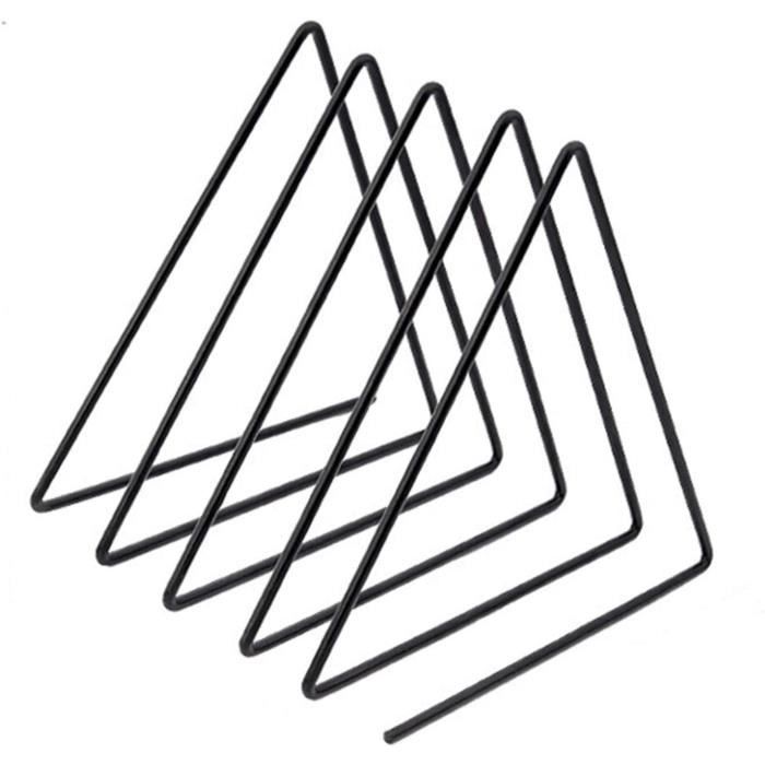 Lot De 4 Trieurs De Fichiers Triangulaires 9 Cases - En Métal, Dimensions 28x17.8x17 Cm, Noir