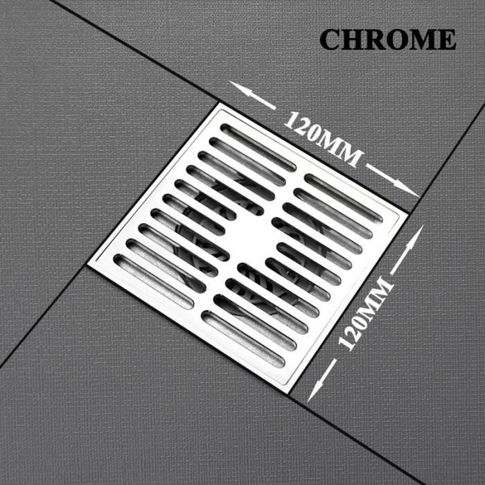 Grille De Douche Carrée 120x120mm - 2 Pièces, Filtre à Cheveux En Plastique, Bord Silicone Antidérapant, Pour Salle De Bain