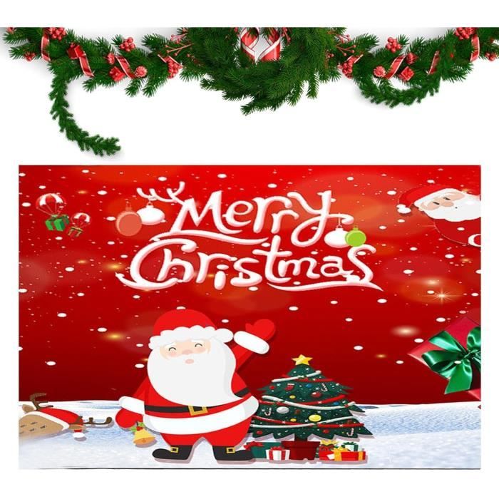 Bienvenue Noël, Tapis Antidérapant Père Noël Noël, Paillasson D'Entrée