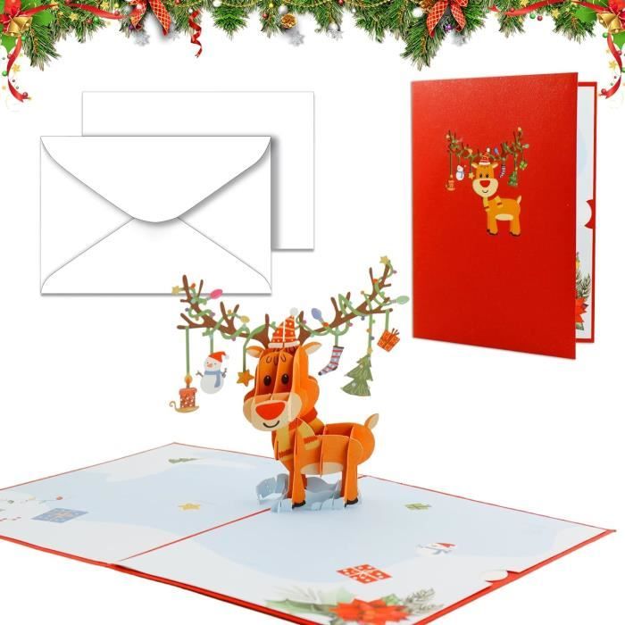 Carte PopUp De Noël,Cartes De Noël 3D,Carte De Voeux Noël,Carte PopUp
