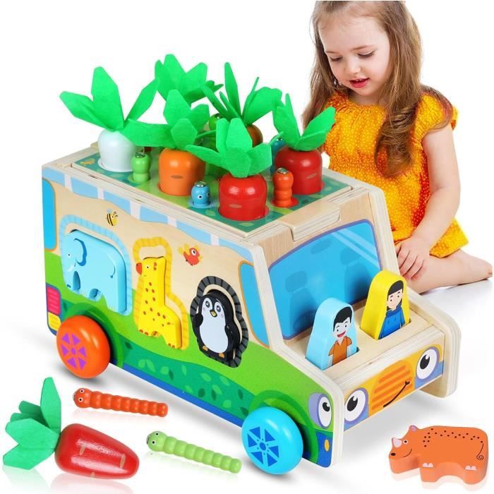 YOSOO Camion remorque en bois, jouet éducatif pour enfants, camion de YOSOO Camion remorque en bois, jouet éducatif pour enfants, camion de