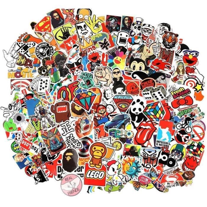 Stickers Skate Autocollant Lot [50-pcs] Graffiti Autocollant Stickers  Vinyles pour Ordinateur Portable, Enfants, Voitures, Moto, vélo,  Skateboard, Bagages Autocollants Bomb，T-Audace