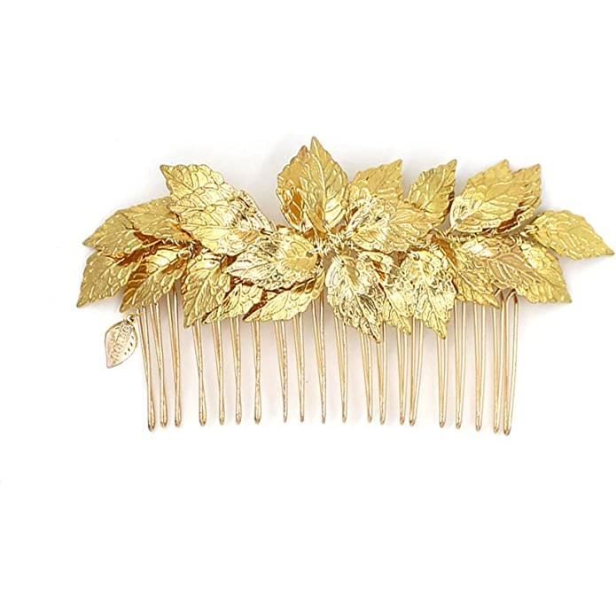 Xuebai mariée Peigne à la Main Perle Feuille dor Mariage mariée Cheveux Accessoires Mode élégant décoration Offre spéciale Bijoux Femmes fête Broches Chapeaux Peigne 