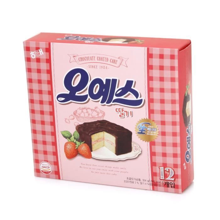 Haitai Oh Yes Gateau Enrobe De Chocolat Aux Fraises 1 Boite De 12 Paquets 324g Coree Achat Vente Compote Dessert Fruite Haitai Oh Yes Gateau Enrobe De Chocolat Aux Fraises