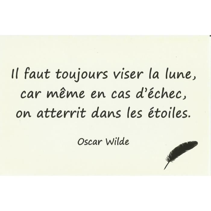 Carte Postale Citation D Oscar Wilde Il Faut Toujours Viser La Lune Cdiscount Beaux Arts Et Loisirs Creatifs