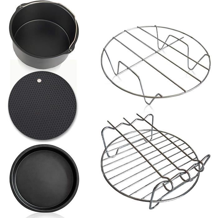 Kitchencook - Panier Pour Friteuse À Air - Revêtement Antiadhésif - Accessoire Polyvalent à Prix