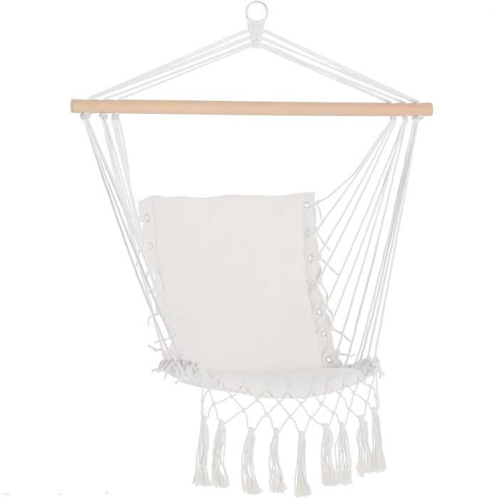 Chaise Suspendue Avec 2 Coussins Réversibles-Balançoire Extérieure Pour