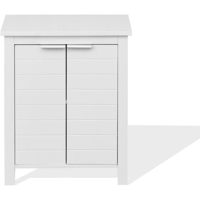 Meuble Salle De Bain Rebecca - 60x48x30cm - 2 Portes Blanches - Résistant à L'humidité