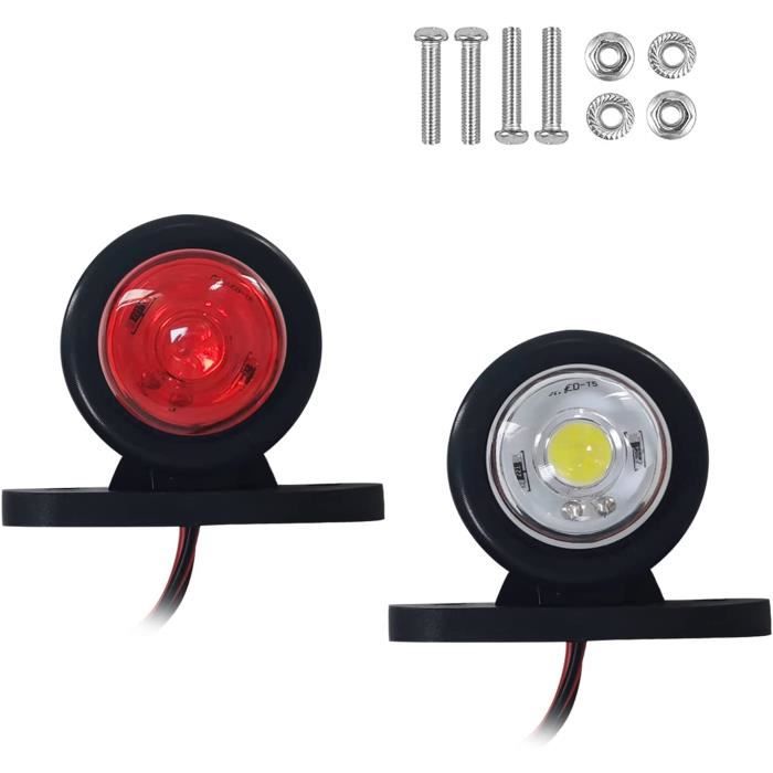 Feu De Position Latéral LED Pour Camion - Lot De 10, 6 LEDs Par Feu, Rouge, ABS étanche - Pour Fourgon, Caravane, Utilitaire