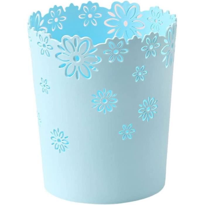 Poubelle Design Jaune Froissée - Plastique Durable - 27x26x16 Cm - Pour Chambre, Salon, Bureau, Salle De Bain