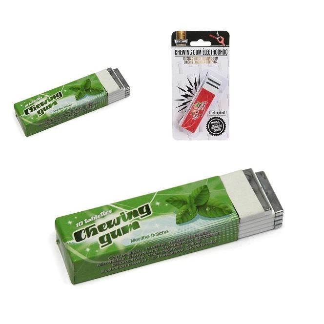Chewing-gum électrochoc menthe verte (petite décharge électrique) farce  jouet - Cdiscount Jeux - Jouets