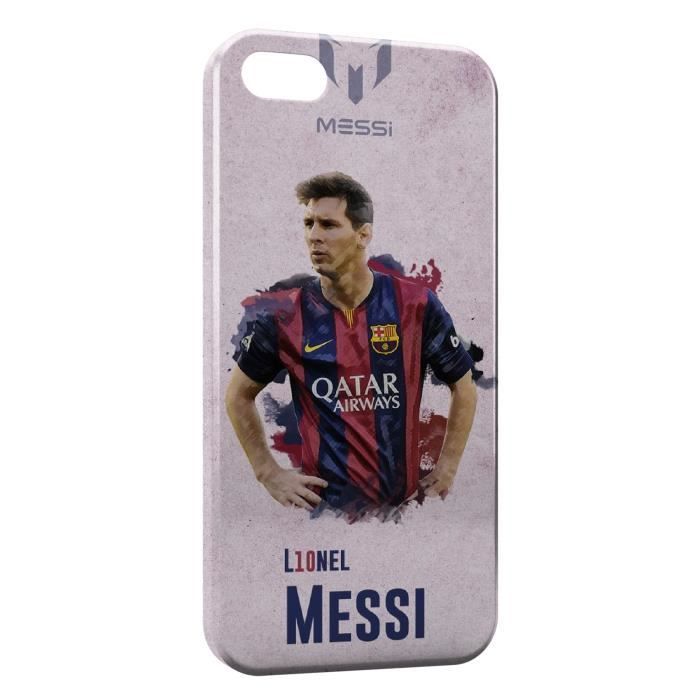 Coque De Protection IPhone 5/6/7/8/X/11/12 Au Thème PSG (Messi, Neymar, Mbappé) - Plastique Rigide Noir