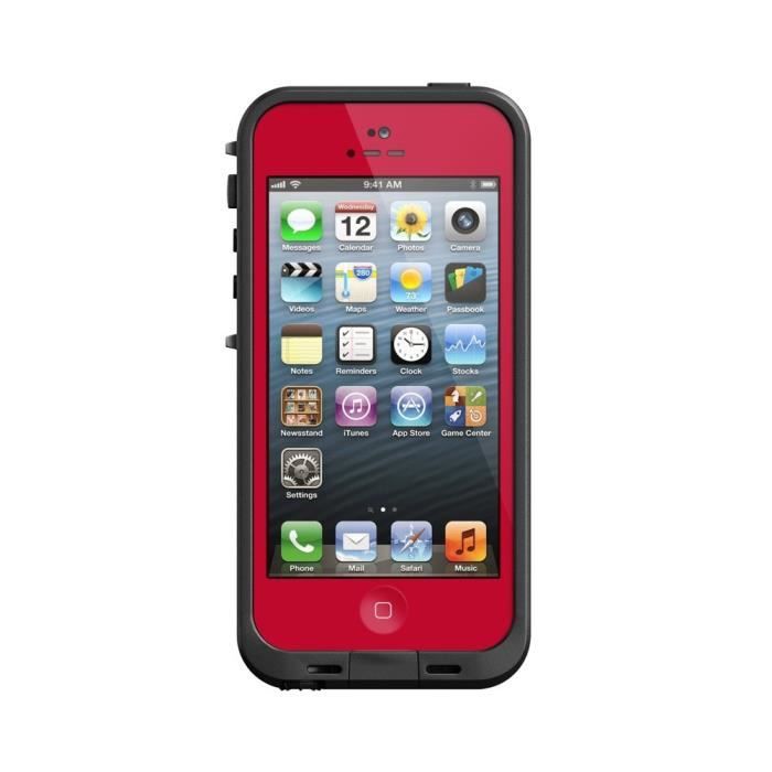 Coque ?�tanche waterproof pour Iphone 5 - rouge - Cdiscount T?�l?�phonie