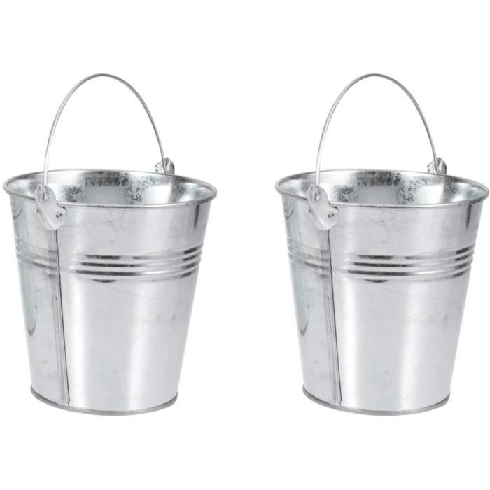 12 Seaux En Fer Blanc 10,5x7,2cm - Déco, Rangement, Frites, Bonbons, Plantes
