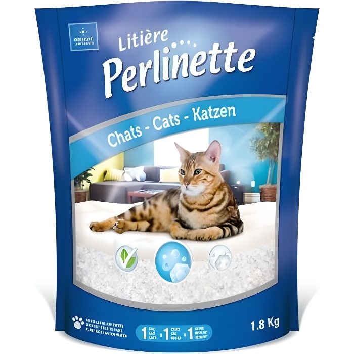 Litière pour chat - Perlinette - 15 kg - Silice biodégradable - Non agglomérante Litière pour chat - Perlinette - 15 kg - Silice biodégradable - Non agglomérante