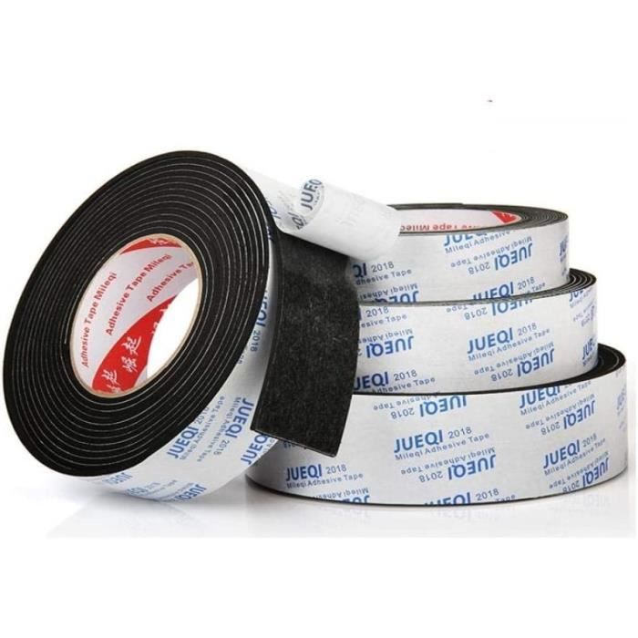 2 Rouleaux Ruban Mousse Auto-adhésif 15mm X 3mm X 4m - Noir Et Jaune, Antichoc - Neuf, Uxcell