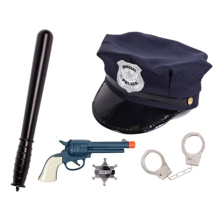 Déguisement policier pour enfant (KV-72): Kit de 7 accessoires