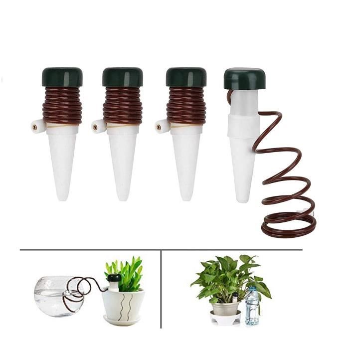 MyCreator Lot De 8 Piquets D’Arrosage Automatique En Céramique – Système Goutte-à-Goutte Avec Bouteille, Arrosage Vacances Plantes Intérieur Extérieur