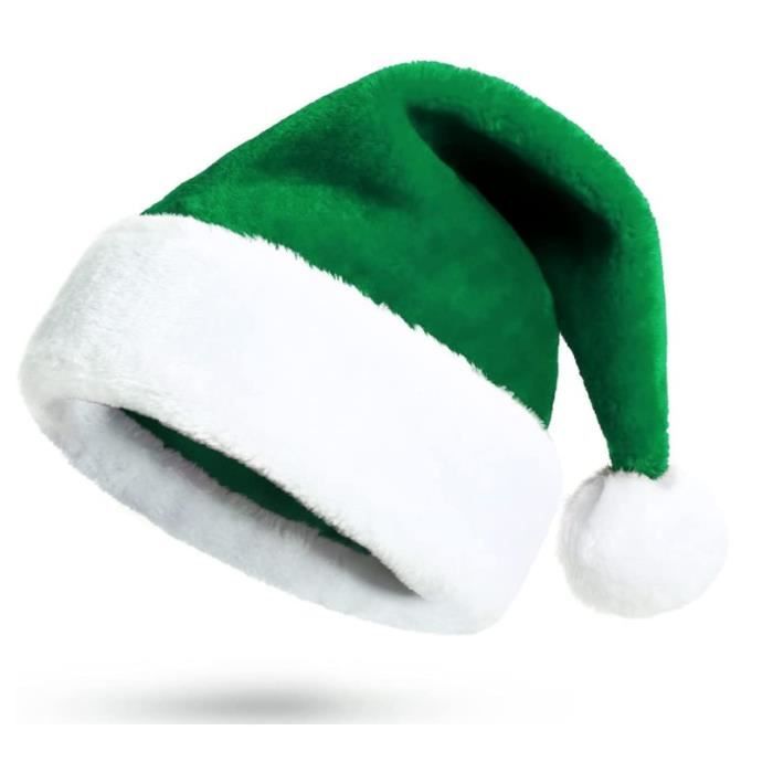 Vert Noel Chapeau de Père Noël pour Adultes De Luxe Costume de