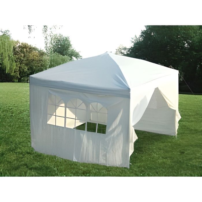 Tonnelle de jardin - Pavillon de Jardin - Chapiteau Blanc 3x3m - Pliable - Polyester