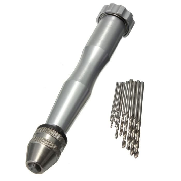 Aluminium semi-automatique mini manuel Perceuse à main Chuck twsit Micro Drill Bit NEUF