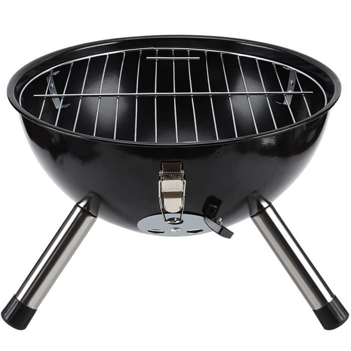 Gril barbecue - B.LIVEM - Equipement barbecue - Noir - Charbon - Portable