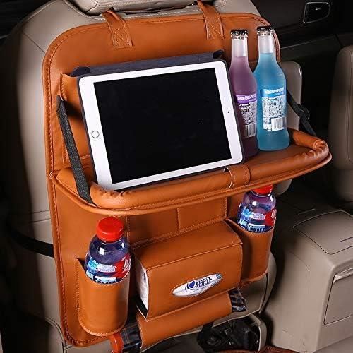 Organisateur De Siège Arrière De Voiture Knowlife - En Cuir Avec Poches Et Porte-gobelets - Taille 59x42,5 Cm - Pour Berlines, SUV, Familles