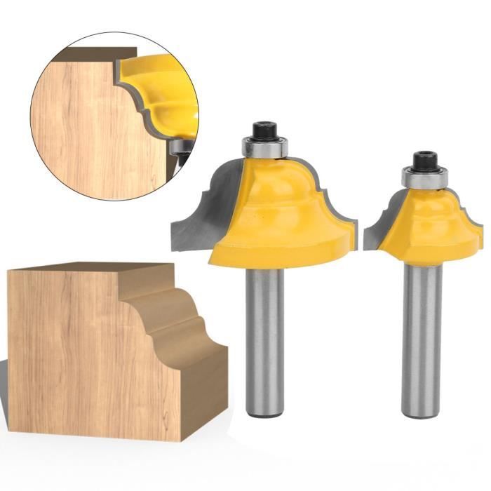 Lot 4 Fraises à Chanfreiner 6mm - 45 Degrés - Carbure Tungstène - Pour Bois, MDF, Contreplaqué