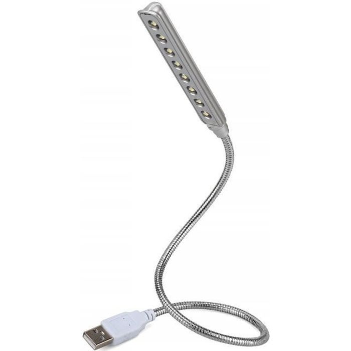 Lampe USB flexible pour Ordinateur 8 LED - Daffodil ULT05 - Branchement sur  port USB pour éclairer Clavier, Écran, Bureau - Gris - Cdiscount Maison