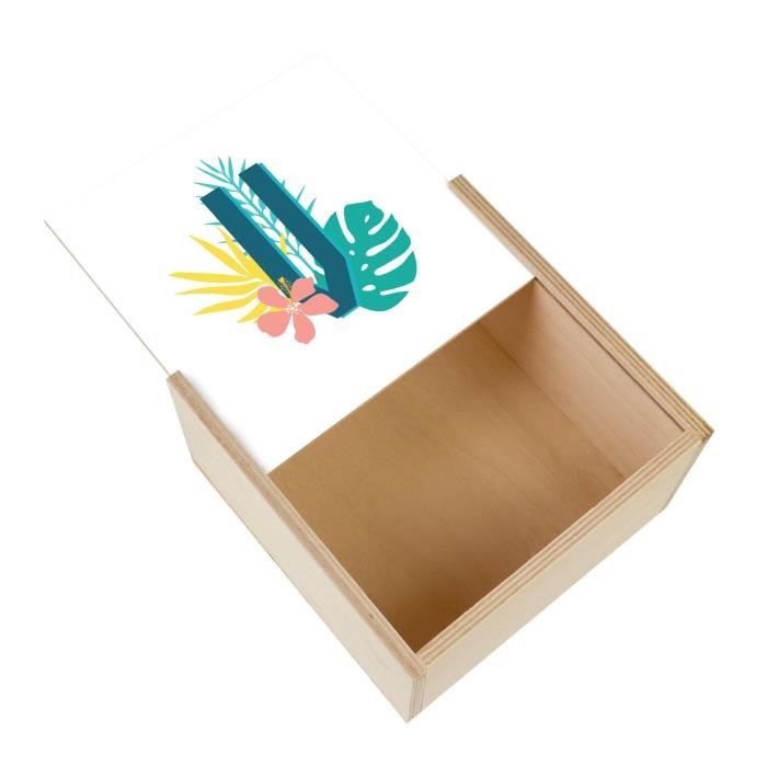 Fabulous Boîte Coffret En Bois Rustique - Corail Mer Océan 11x11x3,5 Cm - Idéal Cadeau Et Rangement