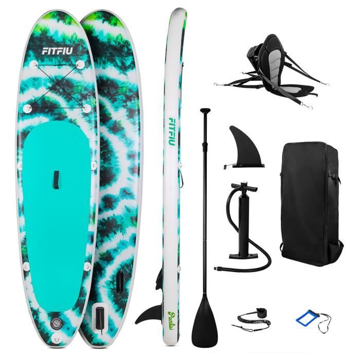 Stand up paddle gonflable PANTAI design Tie-dye - FITFIU Fitness - All Round - 305x76x15cm - poids max.100kg