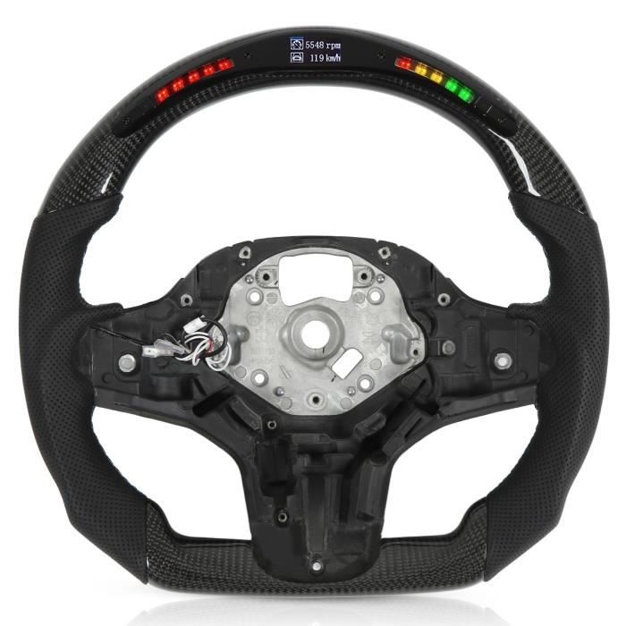 Garosa LED Steering Wheel, Light Steering Wheel Perforated Leather for