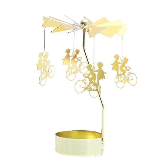 Candlestick candle holder,E--Porte-bougie rotatif en métal, conte de fées, support de bougie