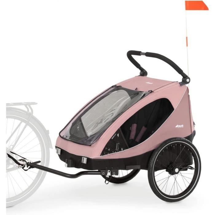 Remorque Vélo Dryk Duo Rose - HAUCK - H-51503-EN-000-S00 - Enfant - Vélo loisir - Rose