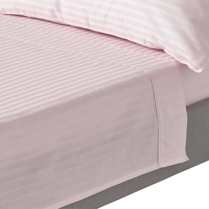 Drap plat - Homescapes - Satin de coton égyptien - 330 fils - Violet - 180 x 290 cm