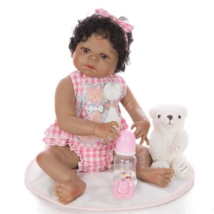 22 réaliste noir Silicone vinyle Reborn fille bébé poupée jouets 55cm  nouveau-né bébés poupée enfants jouets pour 0-7 ans cadeau - Cdiscount Jeux  - Jouets