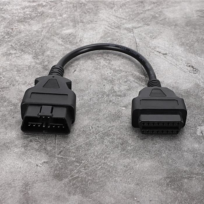 Câble Extension OBD2 20cm - Mâle Vers Femelle 16 Broches - Pour Diagnostic Auto