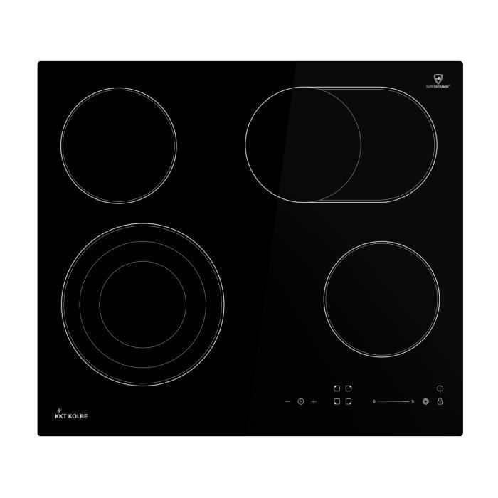 Plaque Electrique 60 cm 6,7 kW 4 Zones de cuisson 9 niveaux de
