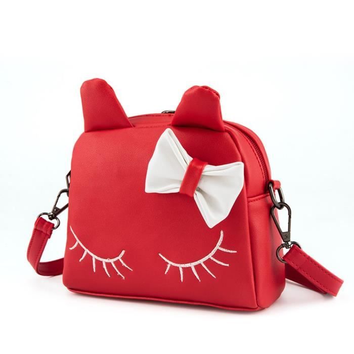 Sacoche pour fille Little Girl Baby Princess Beau sac à bandoulière simple,  rouge