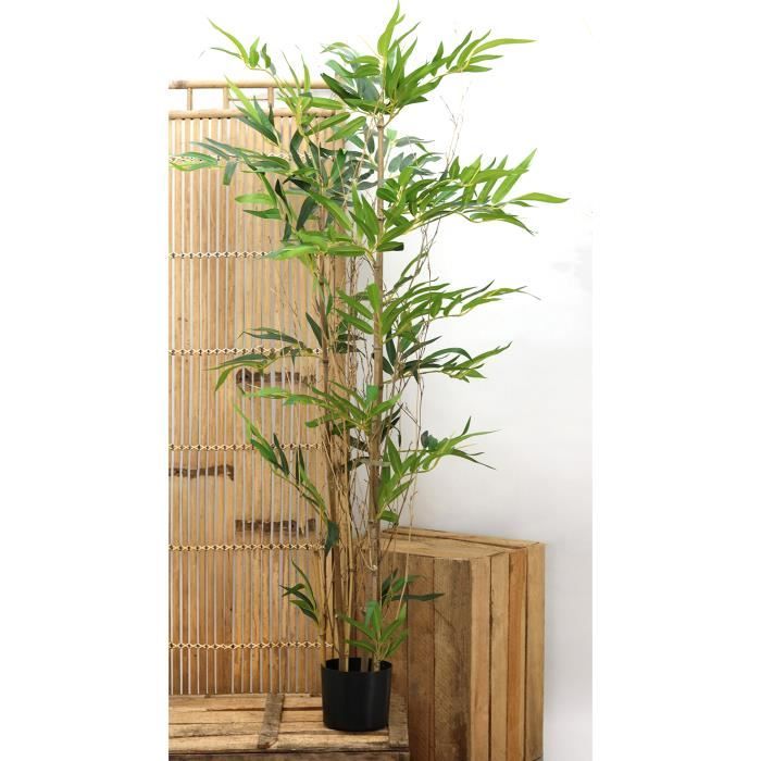 Bambou Artificiel Réaliste en Pot H.150cm - Décoration Intérieur Abri  Extérieur - Faux Bambou Plante 336 Feuilles 3 Troncs - HAZEL - Cdiscount  Maison